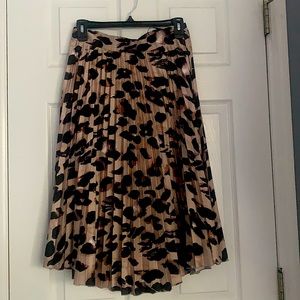 SHEIN leopard print pleaded skirt